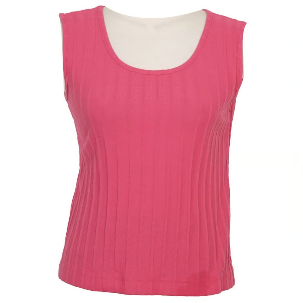 WEEKENDERS Hot Pink Diamond Stripe Scoop Neck Shell Tank Top S 184